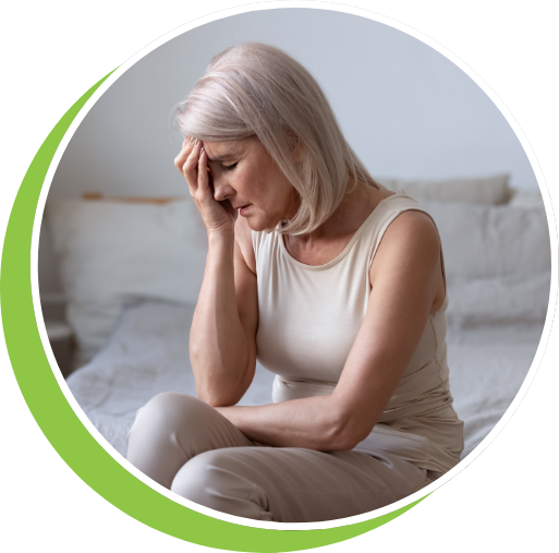 woman with menopause symptoms