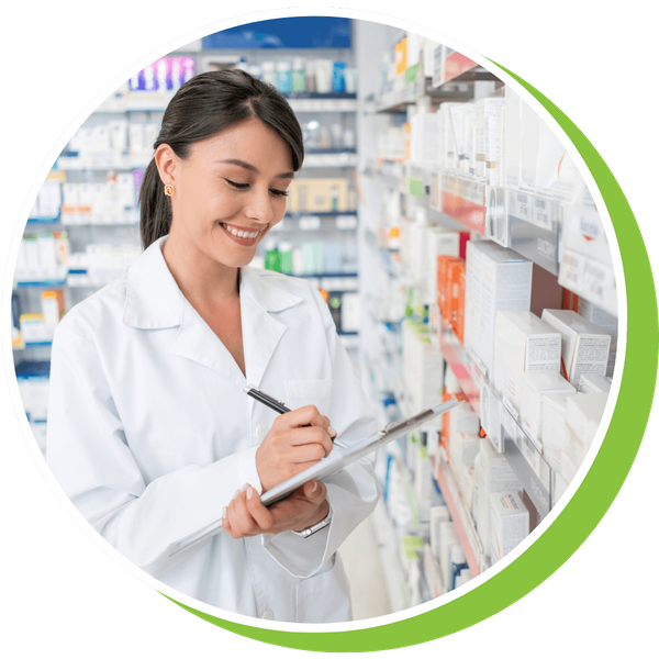 pharmacist taking inventory pharmacist taking inventory