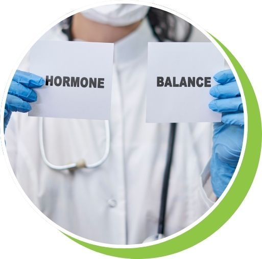 a doctor holding paper that says hormone balance