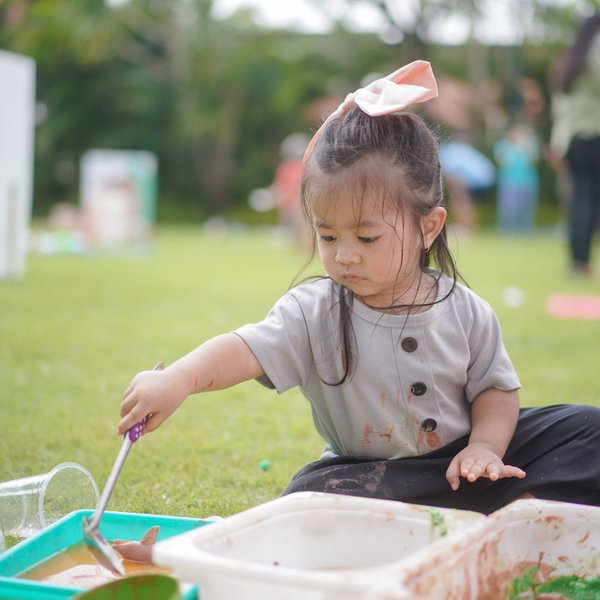 Young toddler outside
