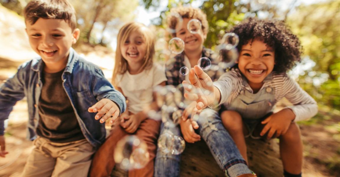 a group of happy children