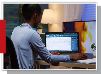 Image of a woman using a laptop