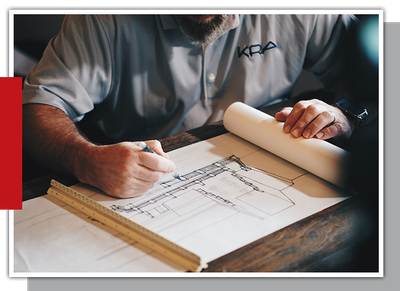 Image of a man engineering a building