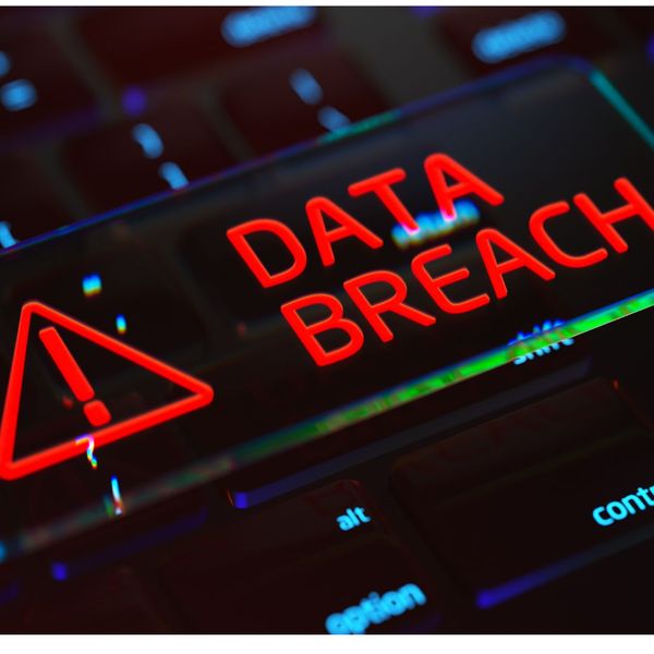 Words "Data Breach" in red letters