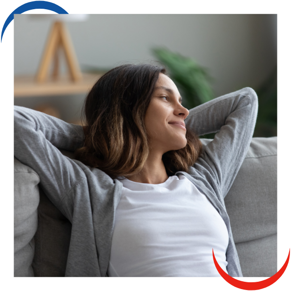 woman relaxing in home woman relaxing in home
