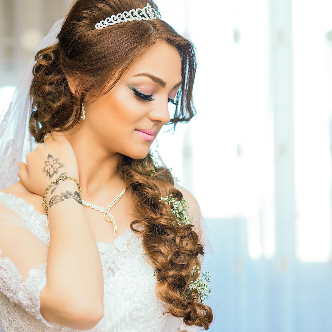 A bride with a tiara.