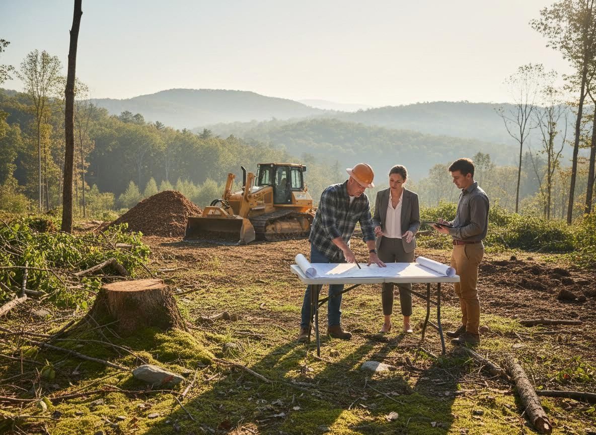 Construction Team Reviewing Site Plans