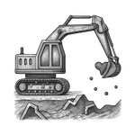 graphic of a bulldozer digging dirt