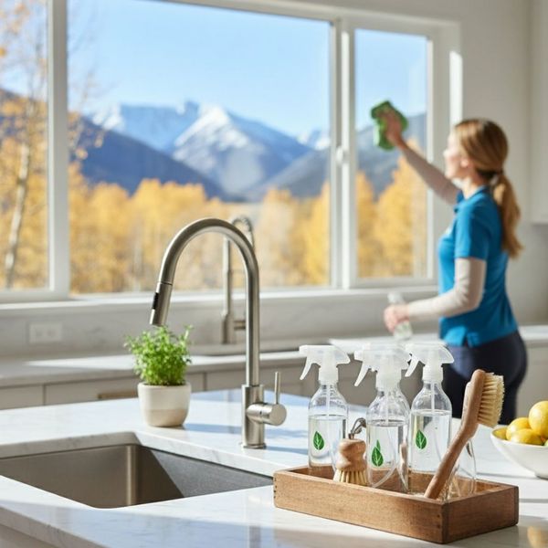Woman Cleaning Windows Woman Cleaning Windows