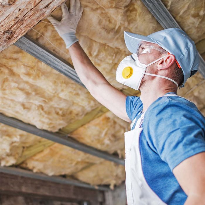 inspecting roof