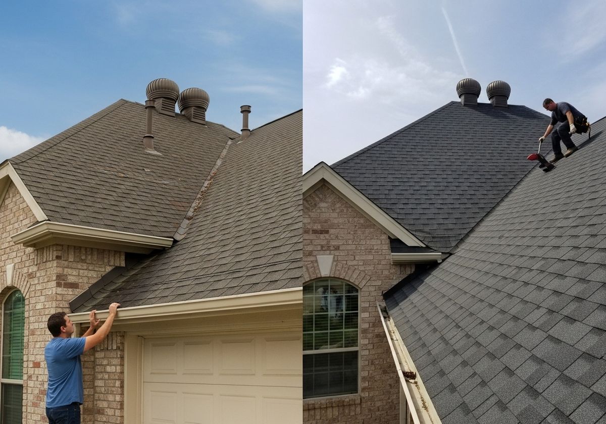 Roof Replacement Before and After