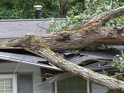 Photo of damaged roof