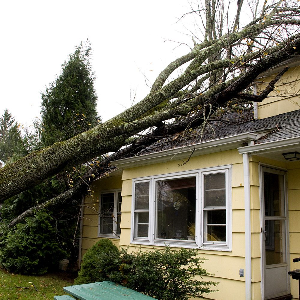 Photo of a damaged roof