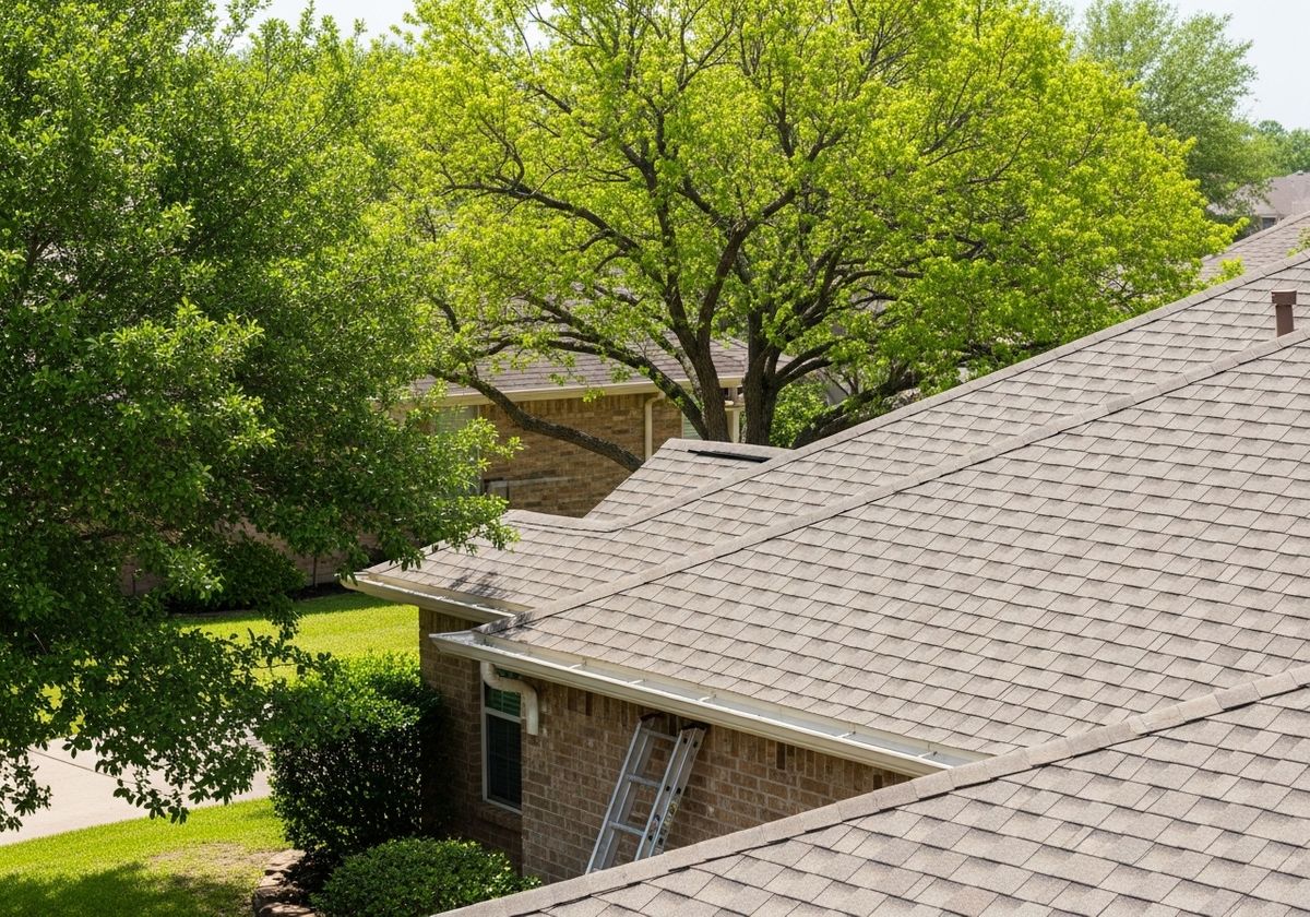 Residential Roof and Surrounding Greenery