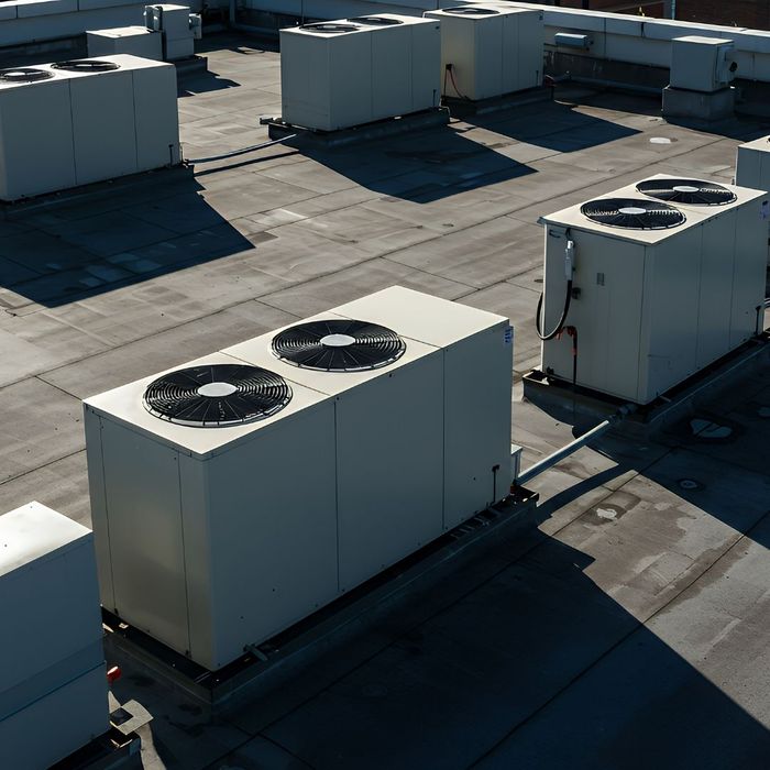 HVAC units on top of a flat roof