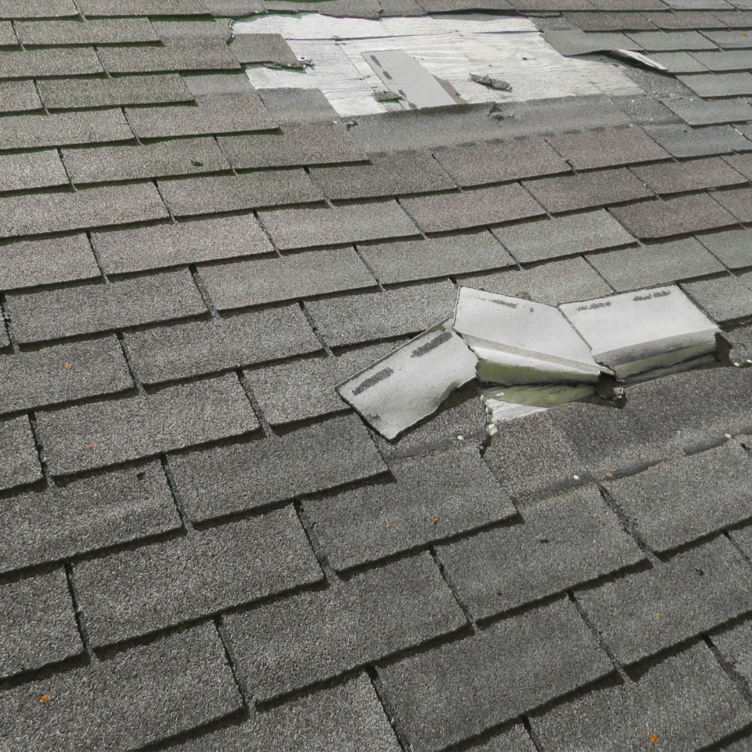 Image of a damaged roof
