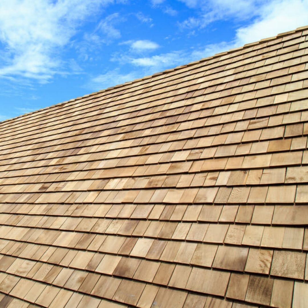 Image of a wood shake roof