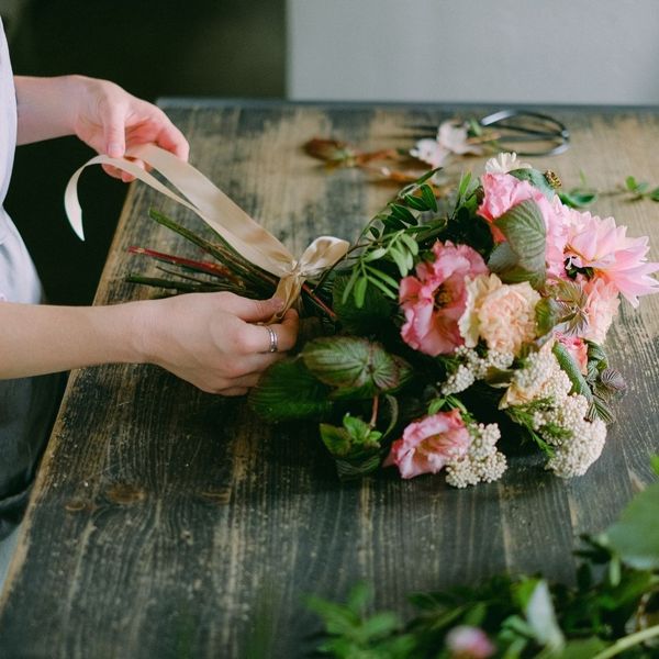 beautiful bouquet preparation
