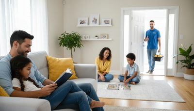 Family with Home Service Technician