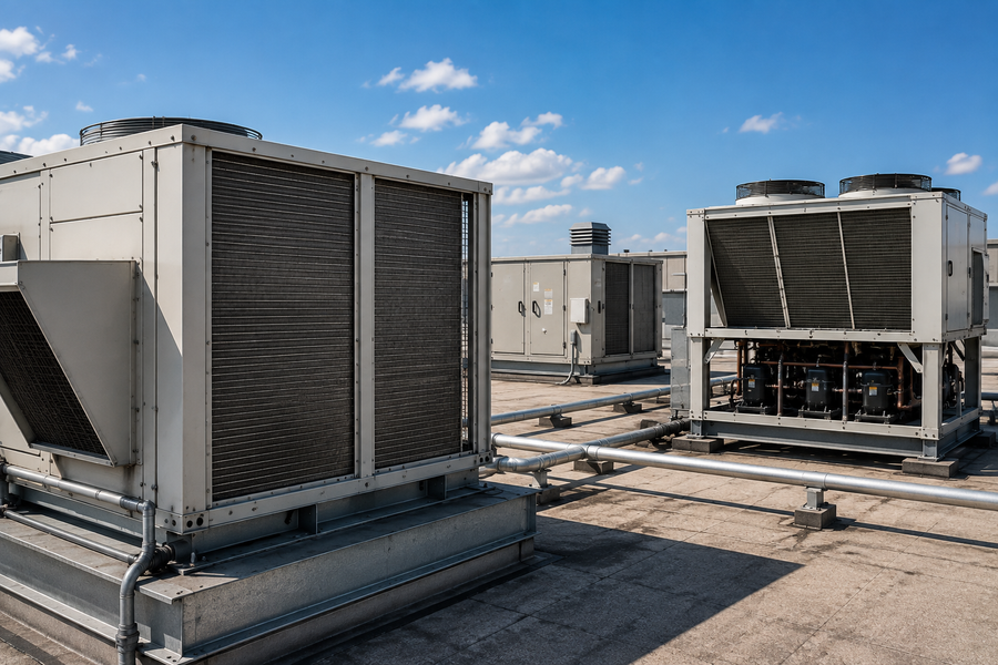 Rooftop HVAC Systems Under Blue Skies.png