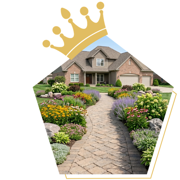 Paved walkway in front of a home