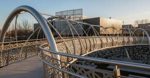Steel pedestrian bridge
