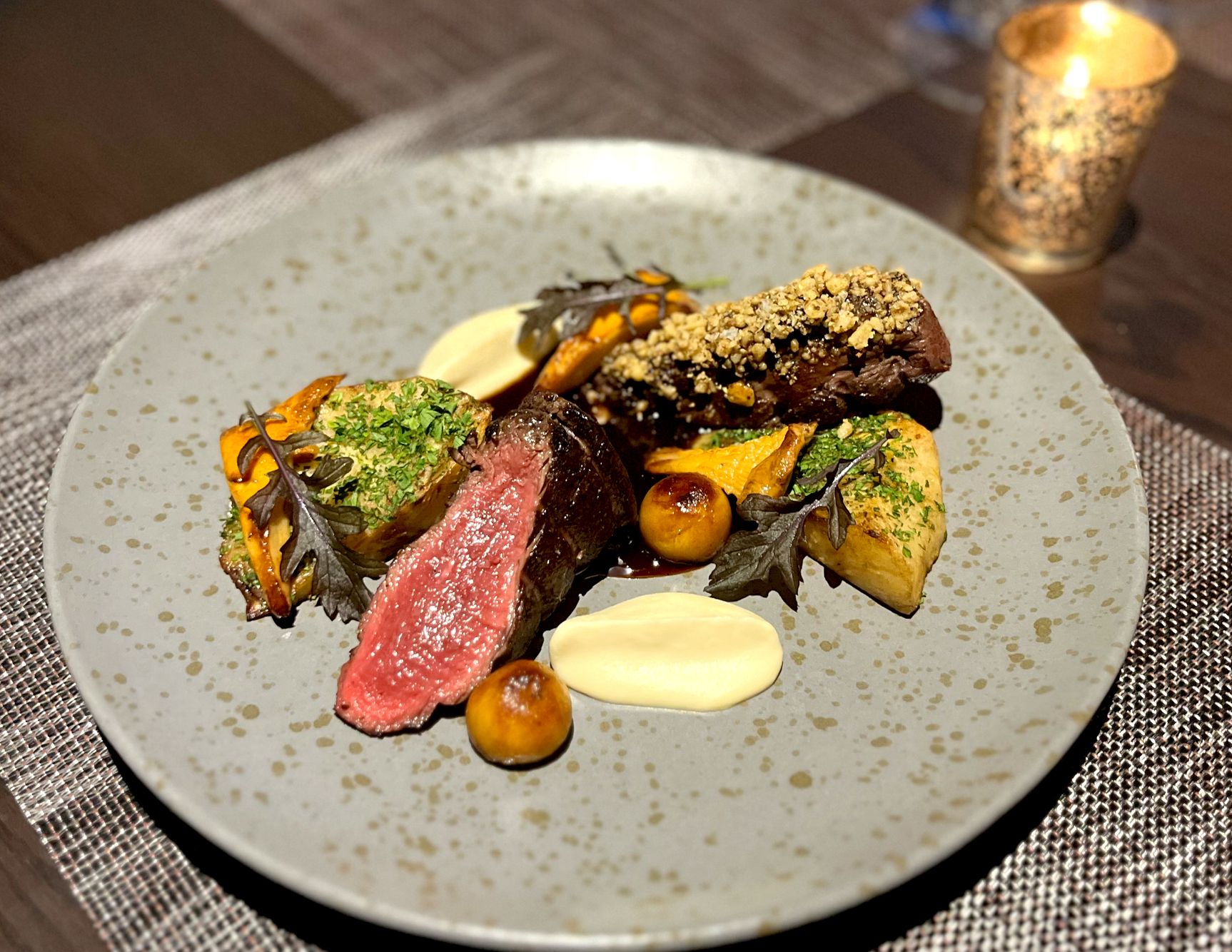 Venison - Tenderloin - celery root - roasted apple - chanterelle mushroom - spiced walnut - coffee venison jus.jpg