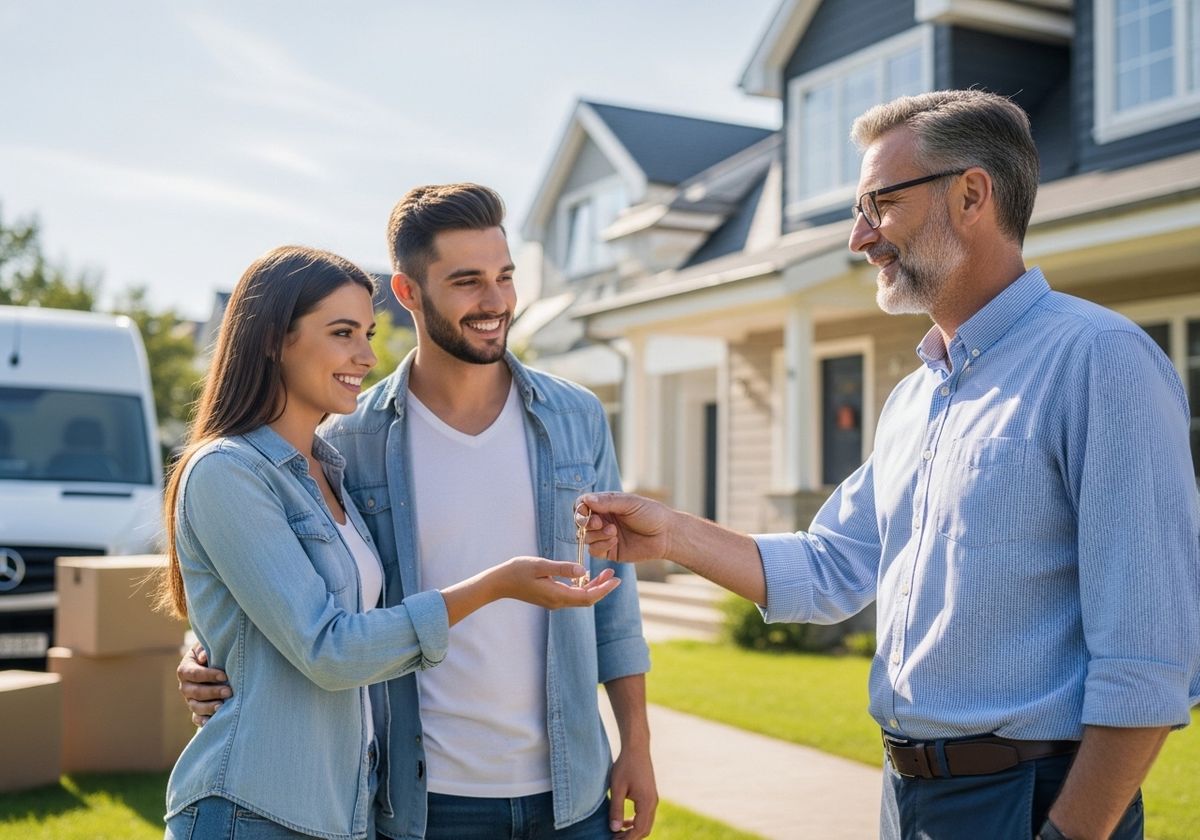 Couple Receiving House Keys