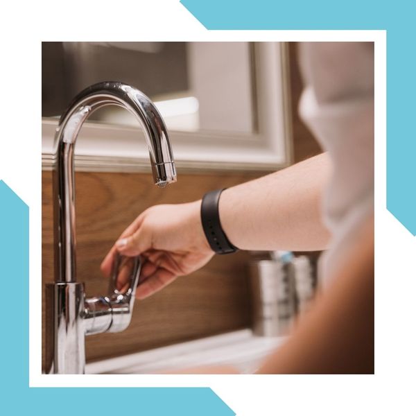 Turning on a faucet