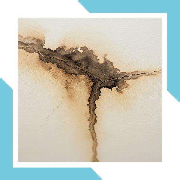 A water stain on a home's ceiling caused by a slow pipe leak. PIPE REPAIR 1.jpg