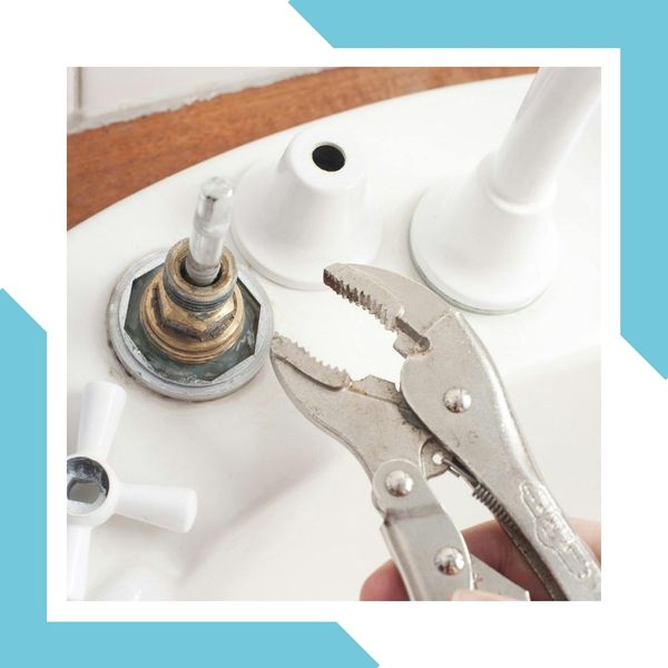 Plyers above a faucet