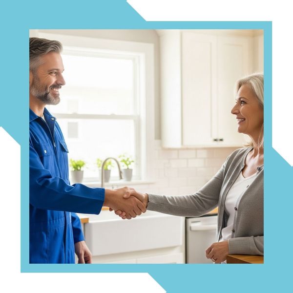 Professional plumber and happy homeowner shaking hands after a successful pipe repair in Northern Colorado. PIPE REPAIR 4.jpg