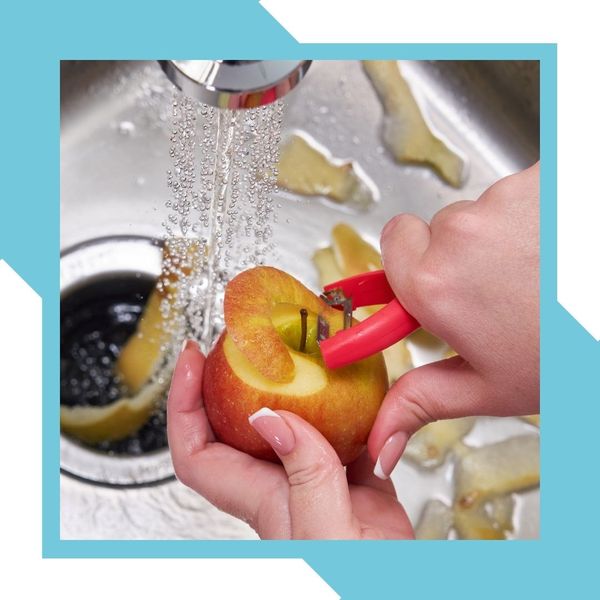 Peeling apples into garbage disposal