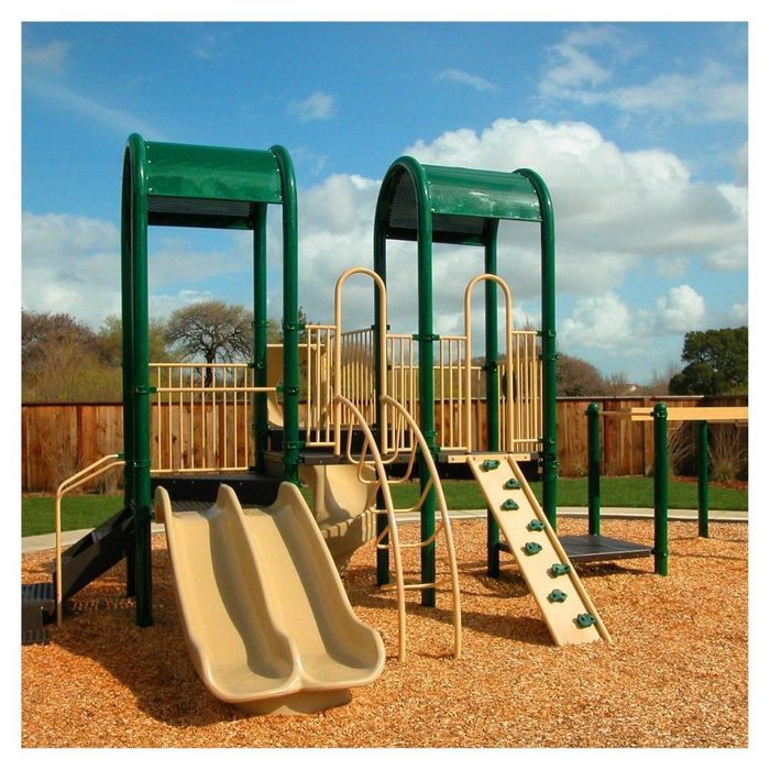 wood chip surfacing at a playground