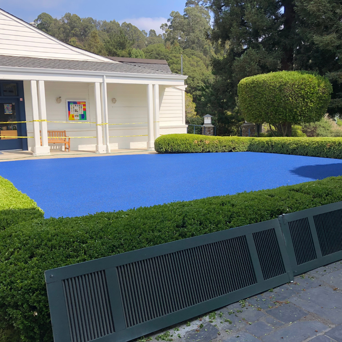 Bright blue Poured-in-Place (PIP)