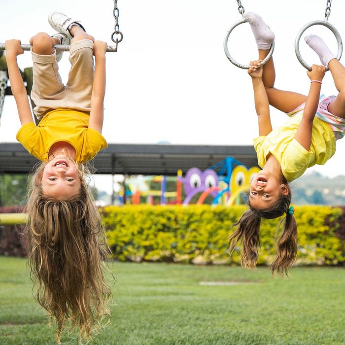 girls playing on playground