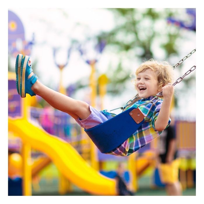 kid on a swing