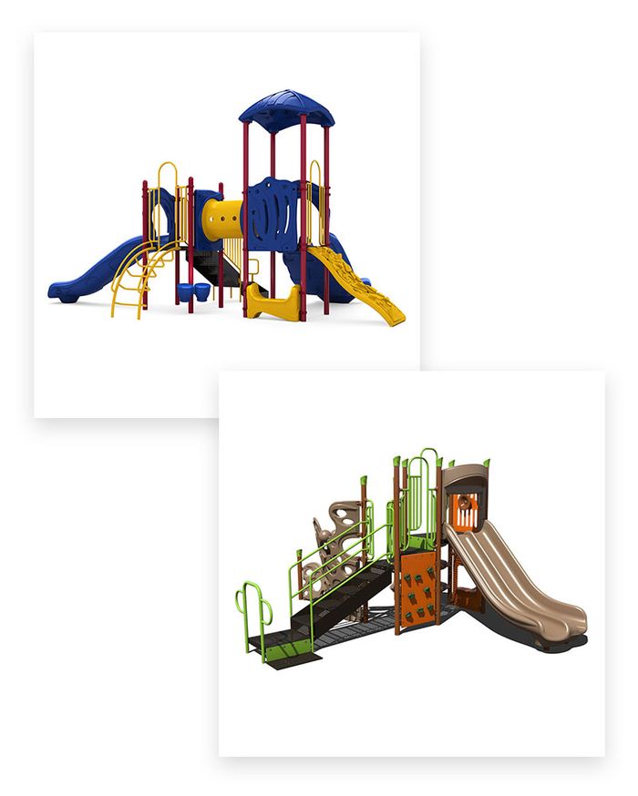 renderings of different playground sets