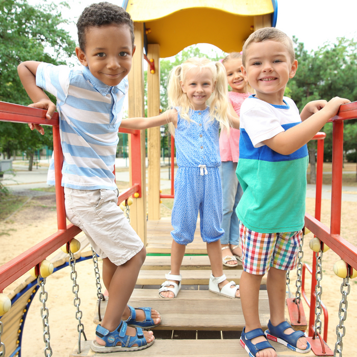 kids on a playground. 