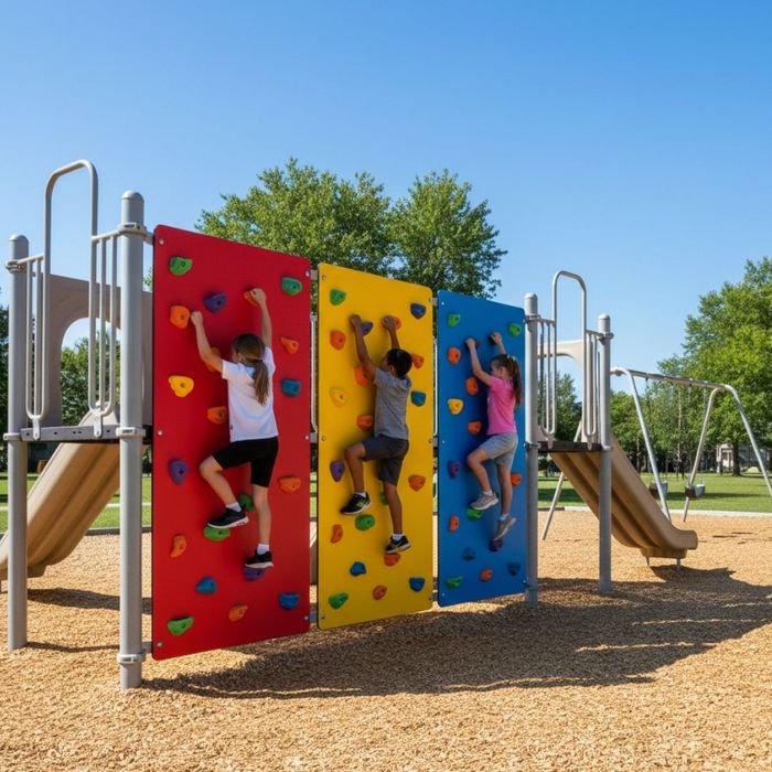 multicolored climbing walls for kids