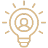 a person inside an illuminated lightbulb icon