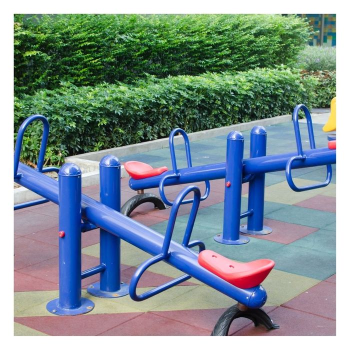 playground with rubber tiles