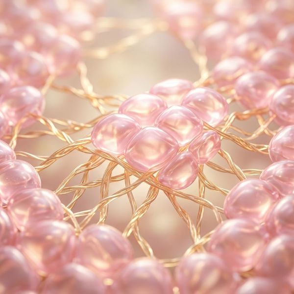Abstract visual representation of healthy skin collagen and elasticity in soft tones.