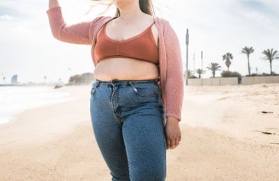 woman along the beach