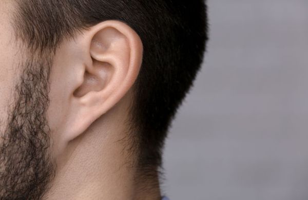 close up of man's ear