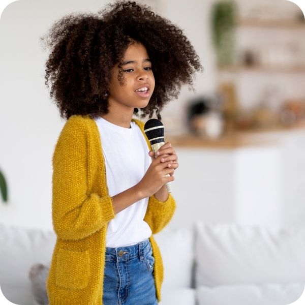 Young girl singing