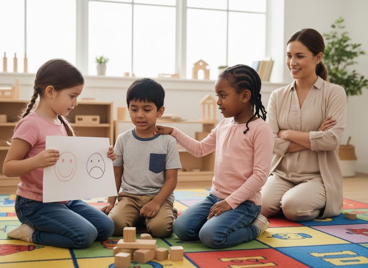 Children Learning About Emotions with Teacher