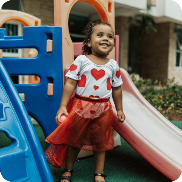preschool child playing outside