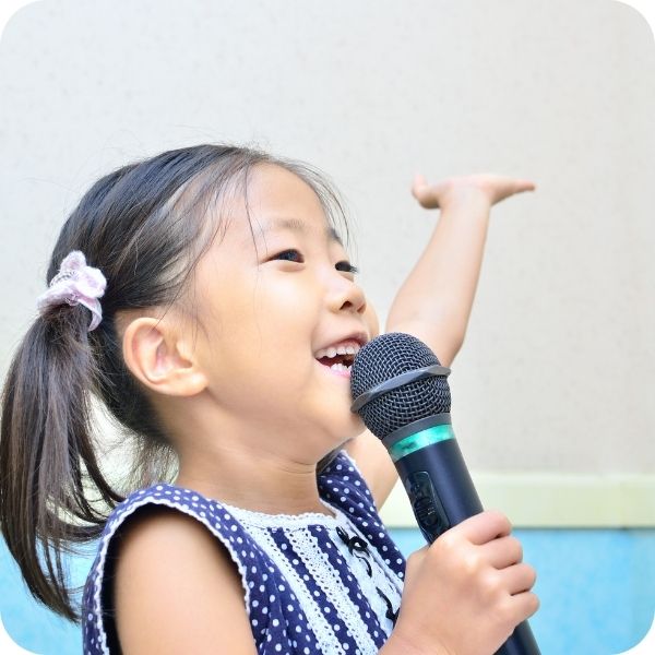 Young girl singing