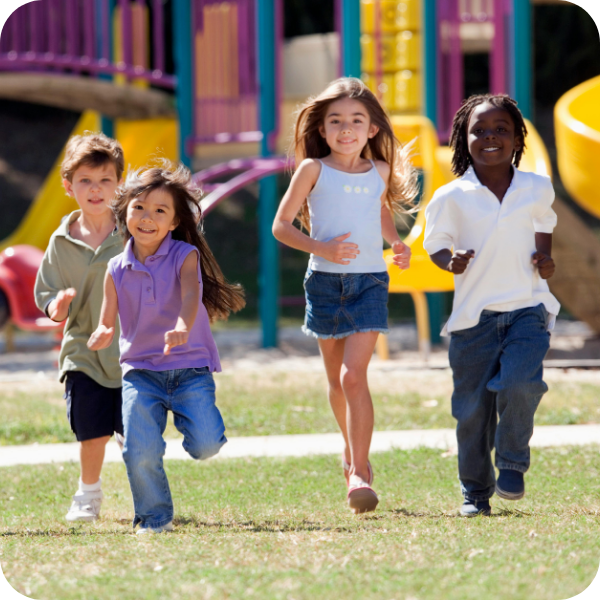kids running on playground